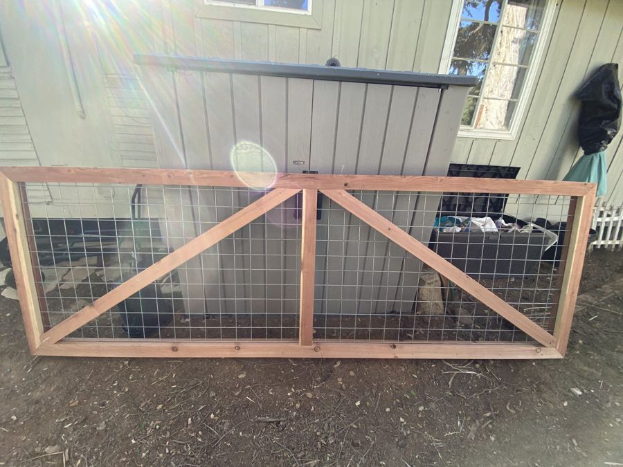 Hog wire and wood-frame ranch gate panel
